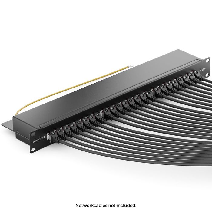 deleyCON CAT6 Patch Panel 24 porturi Desktop 19 inch Rack Mount Server