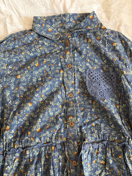 Платье из хлопка с ажурной вышивкой (размер s/m)