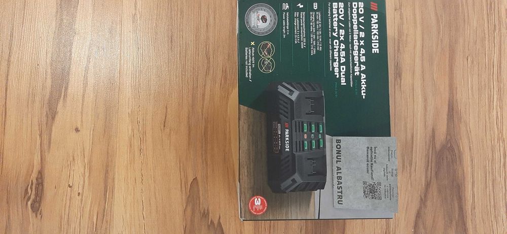 Incarcator acumulatori dublu 2x4,5Ah PARKSIDE PDSLG 20V B1-5lei transp