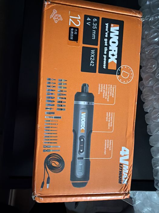Set surubelnita electrica fara fir 4V 5Nm Mini burghiu WX242, negru