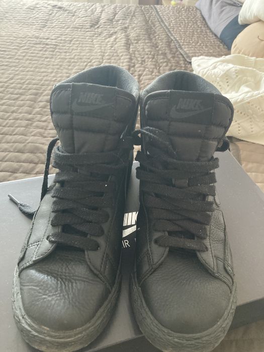 Nike Blazer mid triple black piele