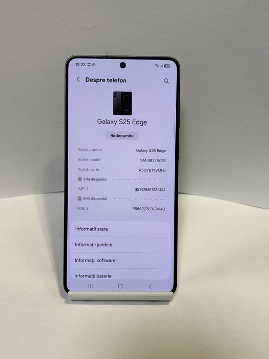 MDM vinde: Samsung S25 Edge 256GB Titanium Jetblack.