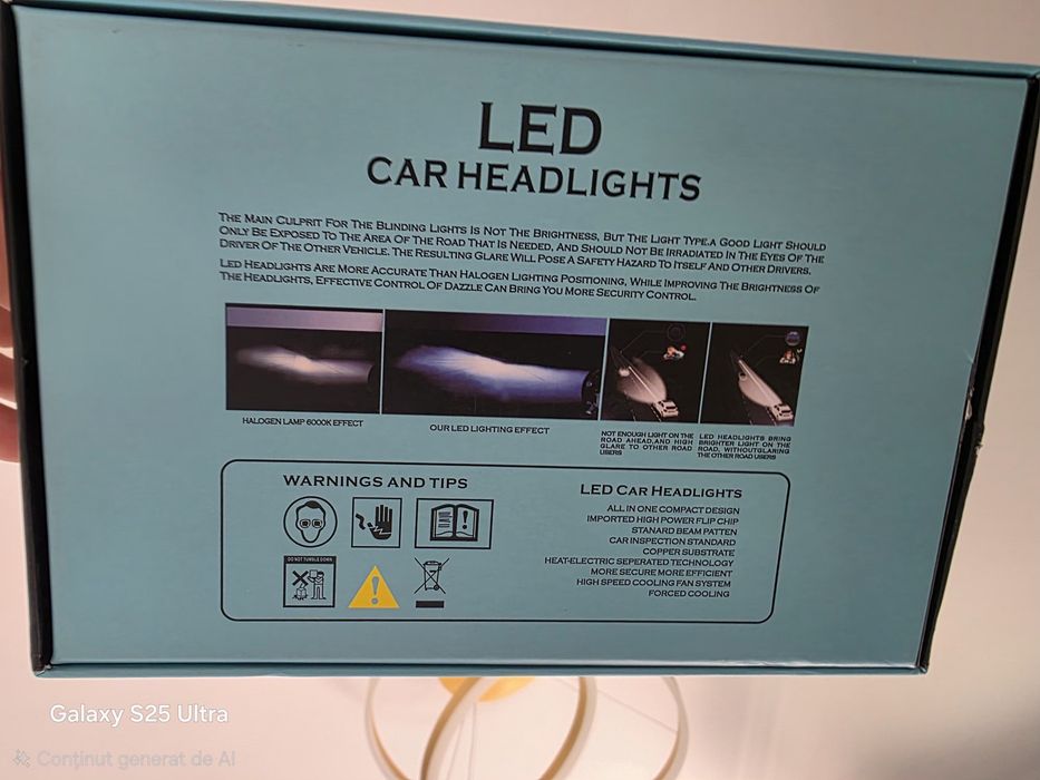 Vând becuri led far NOI H7 100W 6000K 12000LM