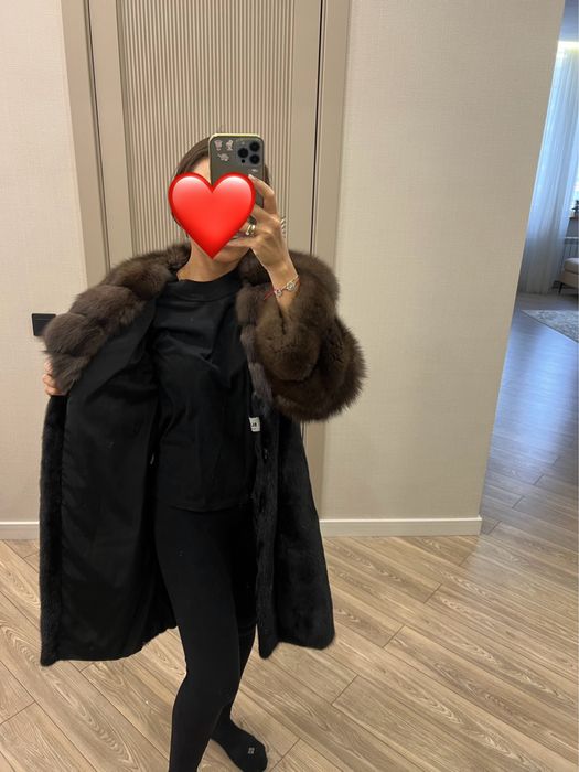 Норковая шуба с соболем