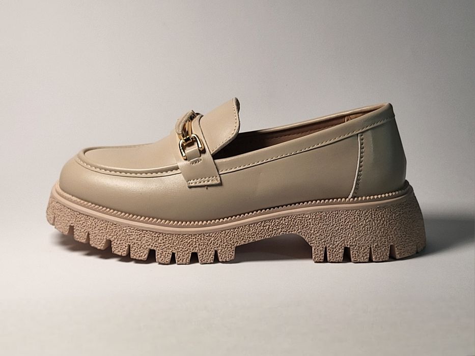 Pantofi de dama, loaferi beige 36