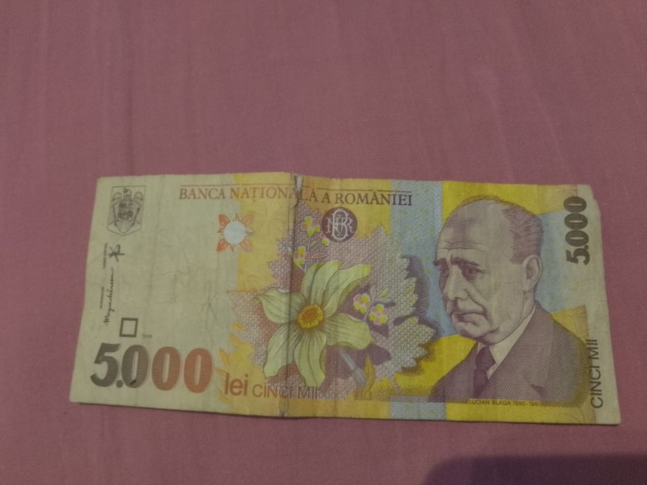 Vând bancnota 5000 lei veche