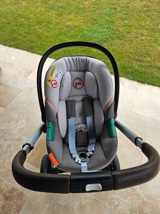 Carucior 3 in 1 Cybex Balios S Lux Stone Grey + Baza isofix One Cybex