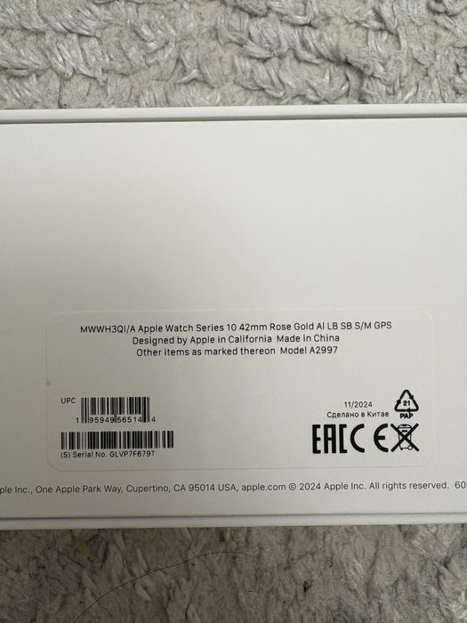 apple watch 10/42 rose gold