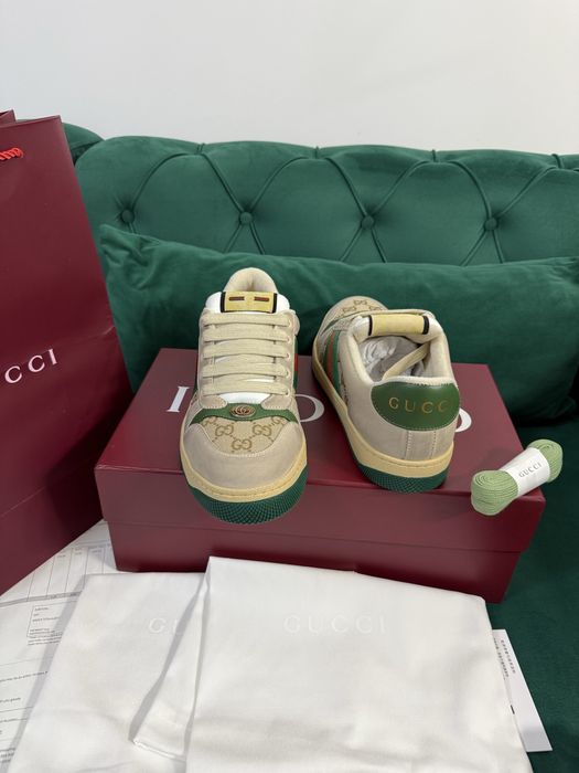 Adidasi Gucci piele naturala 100% Full Box colectie noua