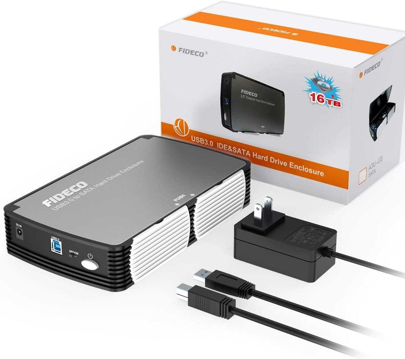 "FIDECO" Док станция  поддерживает диски SSD/ SATA 2,5/3,5 до 18 ТБ.