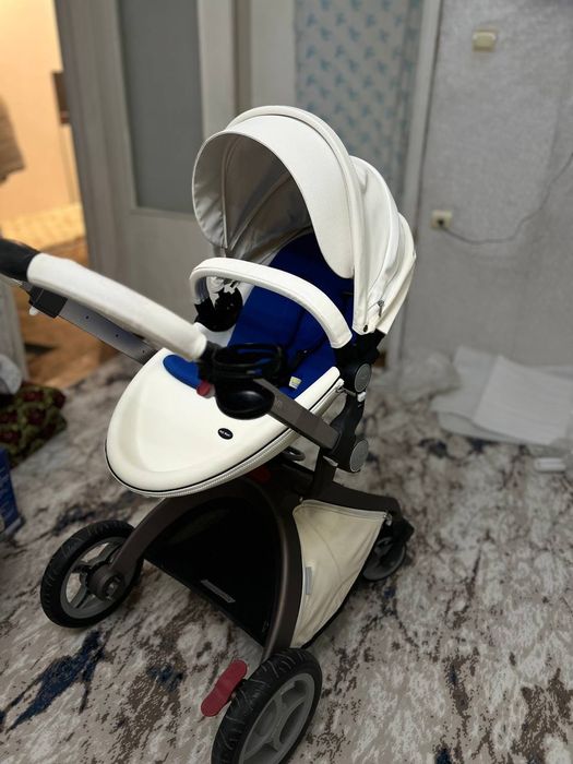 Детская коляска Hot Mom 2 в 1 (Белая экокожа)