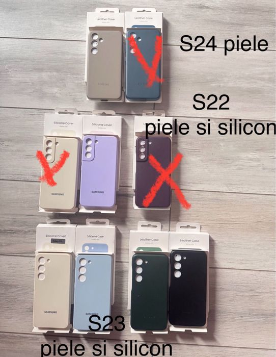 Huse Piele/Silicon Samsung Leather/Silicone Cover seria S22/23/24/S25