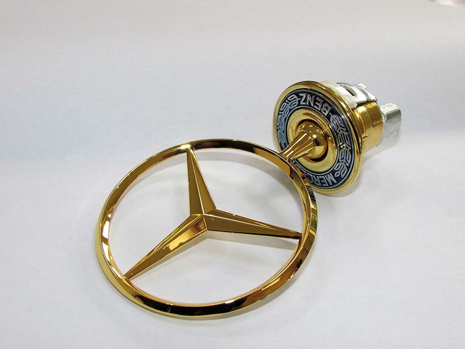 Емблема преден капак MERCEDES златна Мерцедес Gold 44mm