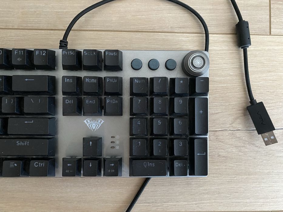 Механична клавиатура AULA F2088 SL-2088 RGB, knob, геймърска