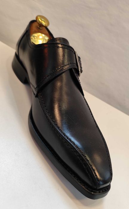 Pantofi monk 40 40.5 de lux Cordwainer NOI lucrati manual negru