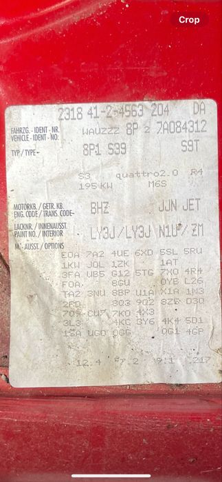 Audi S3 8p 265кс. на части