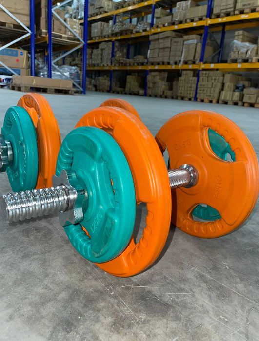 Set gantere din fontă cu înveliș din cauciuc 20 kg - 2 x 10kg