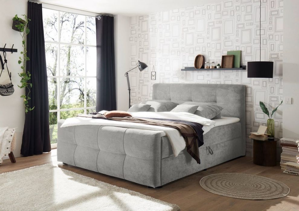 Pat boxspring cu spatii de depozitare