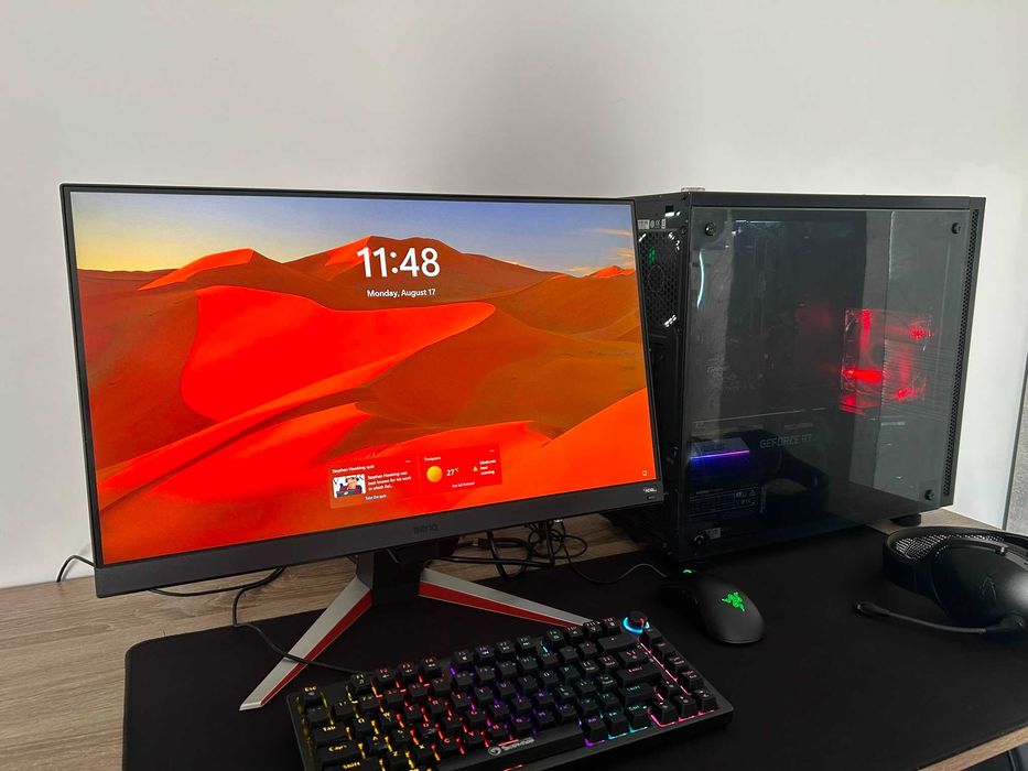 Setup Complet Gaming: PC RTX 3060 Ti + Ryzen 5 + 32GB RAM | Monitor BenQ 165Hz | Periferice Razer & HyperX