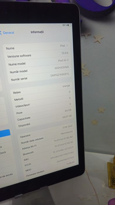 iPad Air 2 Cu Sim 64GB Preṭ fix Impecabilă.