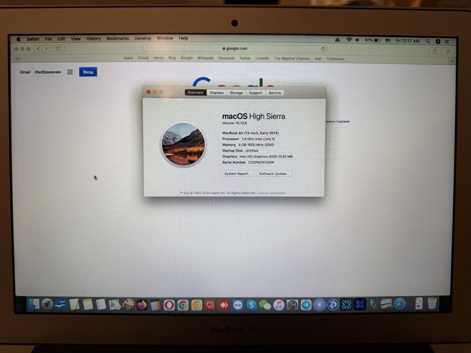 Macbook Air 2014 13 inch Intel Core i5