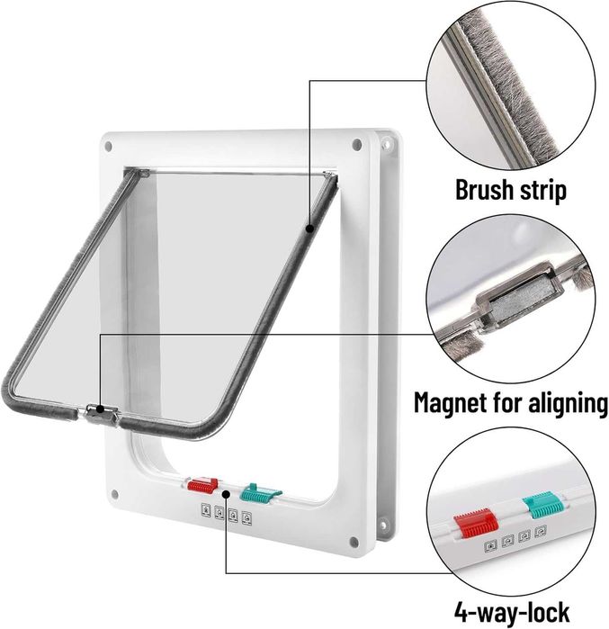 Врата за котки с 4-посочно заключване Petrich