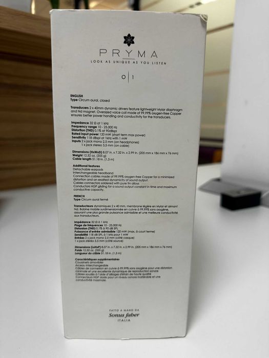 Căști PRYMA 01 - Made in Italy
