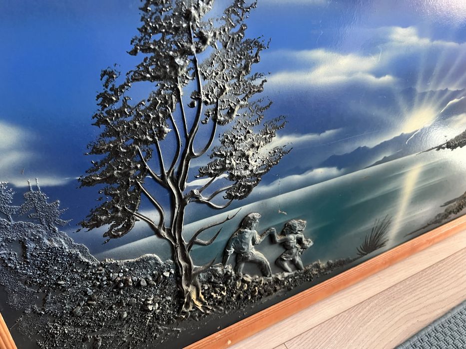 Tablou mare texturat si in relief 122x68cm