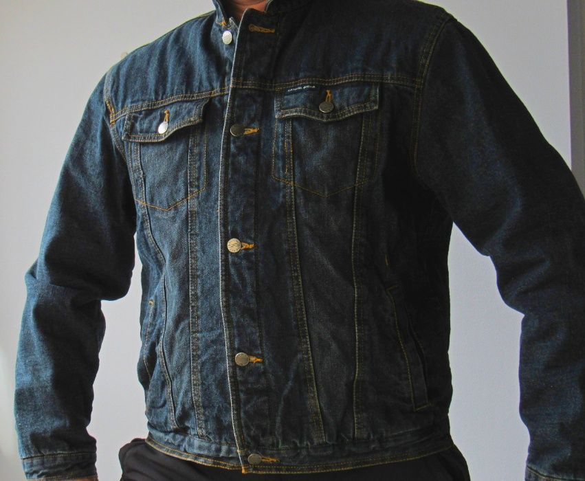 Geaca jacheta bluejeans Camargue denim unisex mar. M captusita pe int.