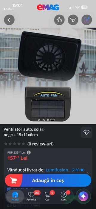 Ventilator solar auto