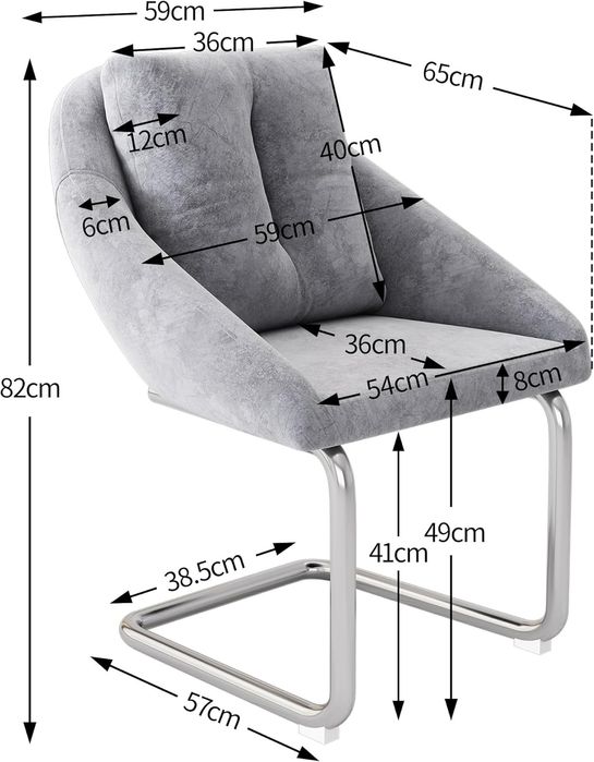 NOU Set 2 scaune moderne, gri