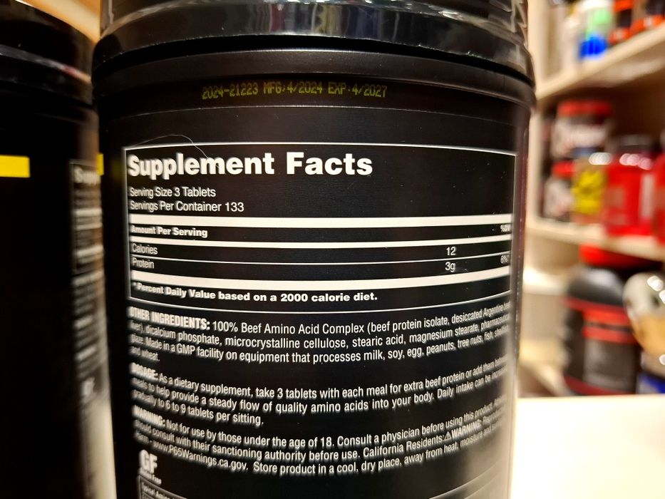 Beef Aminos от Universal Nutrition 400 таблеток аминокислоты говядины.