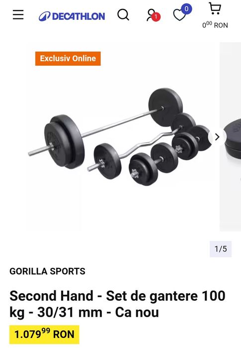 Banca multifuncționala cu gantere 100 kg