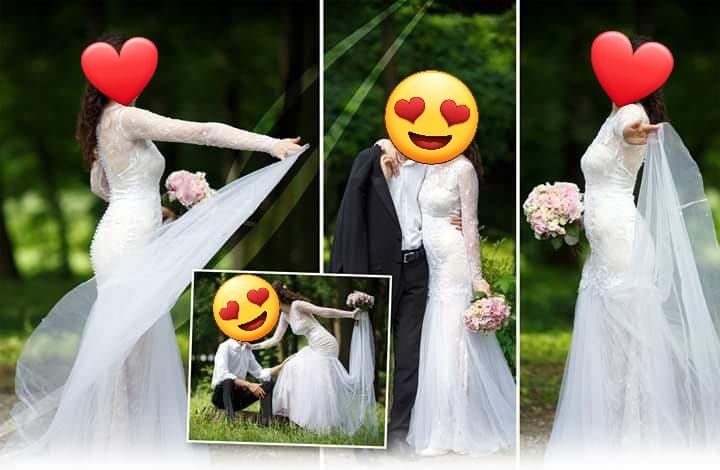 Rochie de mireasă tip sirenă din dantelă franțuzească