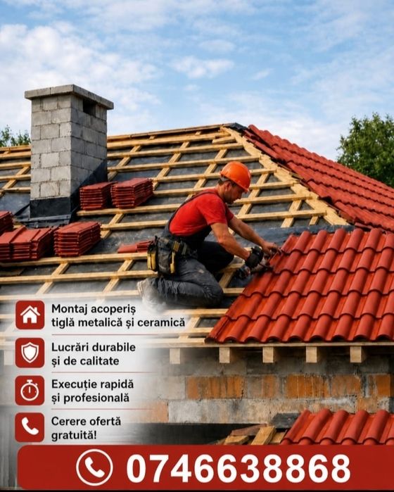Acoperis la comanda tigla metalica si ceramica reparati si montaj