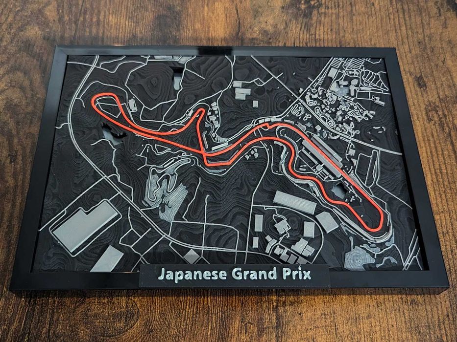 Harta 3D Circuit Japanese Grand Prix – Model premium printat 3D