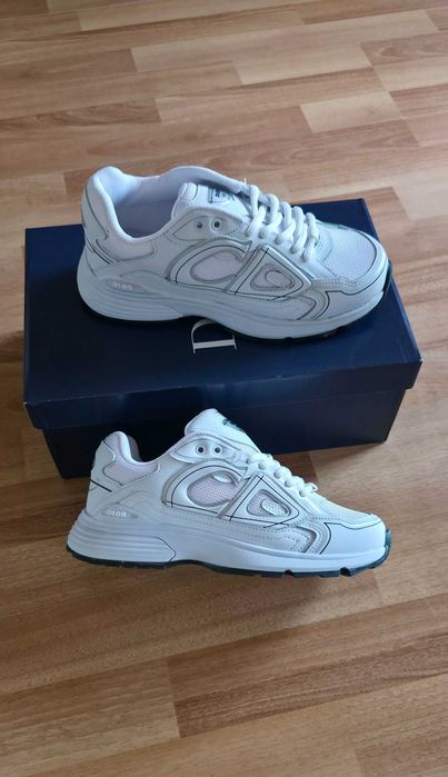 Дамски сникърси обувки Диор Reflective White Lux Sneakers