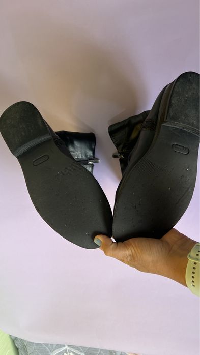 Кожаные сапоги на меху, женские, размер 40