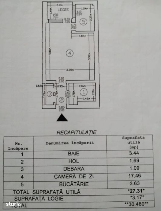 Garsoniera libera, 30mp, amenajata complet, Podul de Piatra