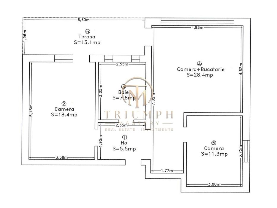 Apartament cu 3 camere I 71.4 mp + 13 mp terasa I Andrei Muresanu — fotografia 1