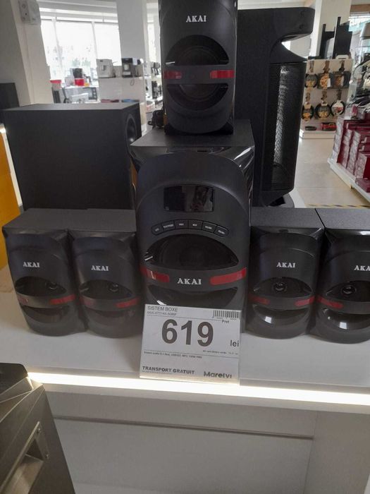 Subwoofer akai cu Bluetooth și telecomanda și 5 sateliți