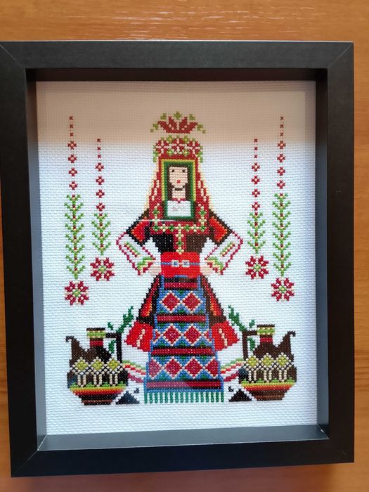 Шевица "Лазарка със стомни" в рамка