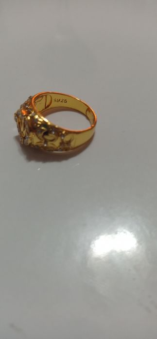 Сребърен пръстен позлатен