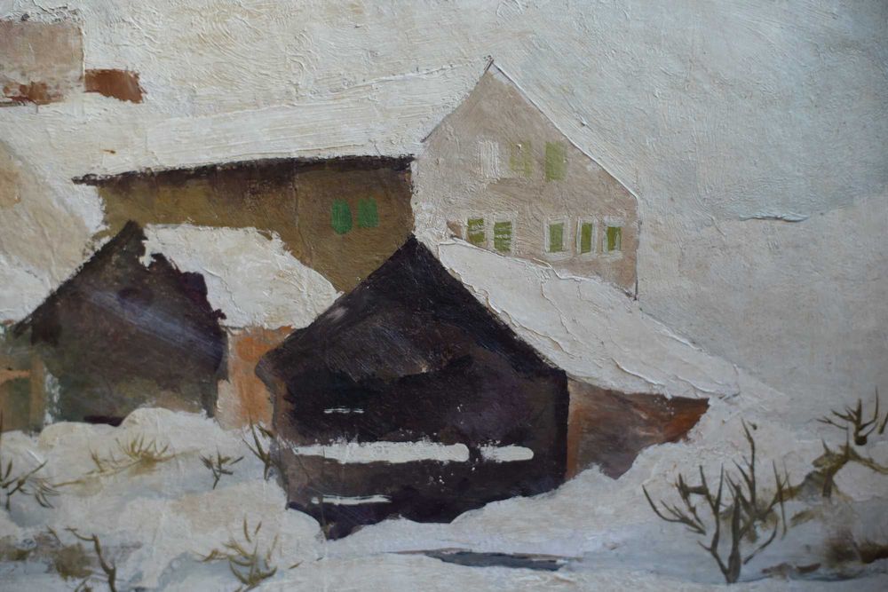 Tablou original 1980 Nicolae Constantin 47 x 32 cm ulei pe carton