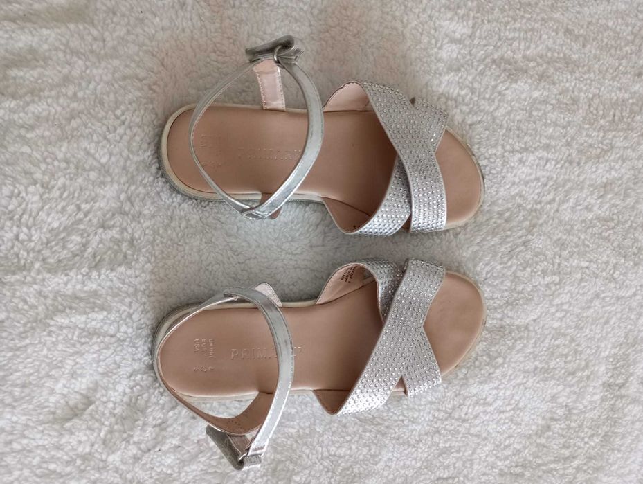 Sandale argintii cu bareta cu scai 37 (23 cm)