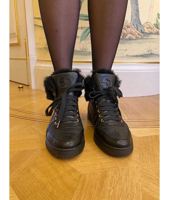 Gucci оригинални дамски сникърси от естествена кожа