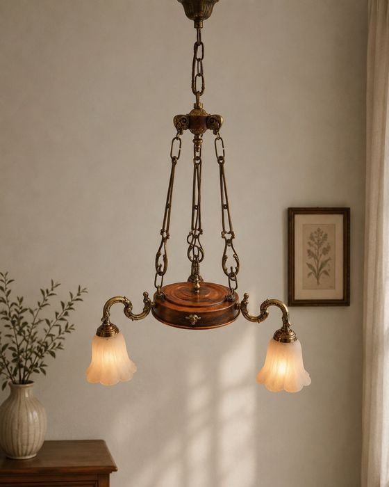 Superb candelabru antic cu 3 brațe in stilul francez Empire ,piesa cu o lucrătură de o foarte mare finețe ,h 78 cm ,diametrul aproximativ 55