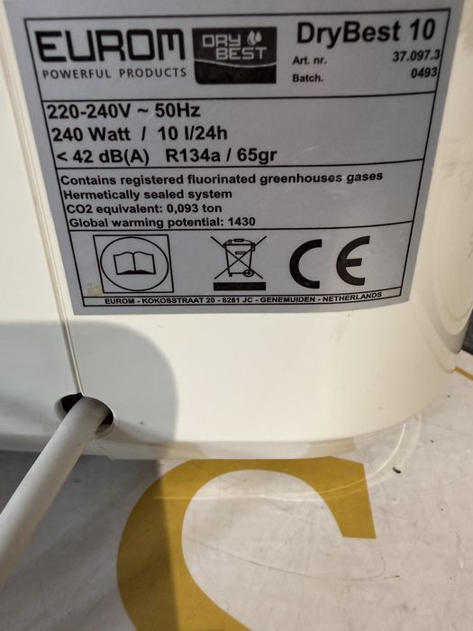 Dezumidificator Eurom DryBest 10