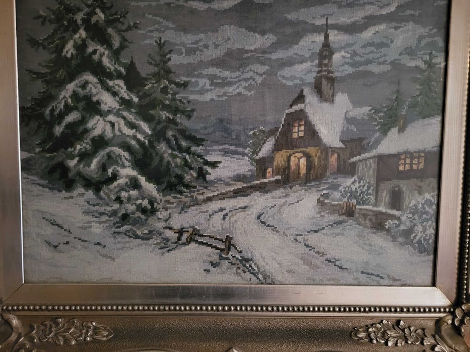 Старинен Вилеров гоблен "Зима параклис"