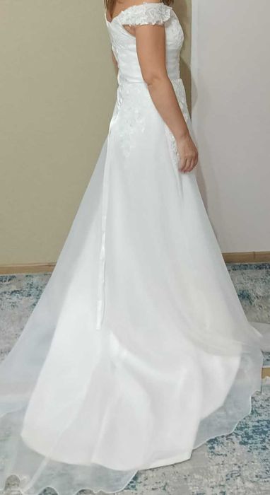 Rochie de mireasa model imperial, organza